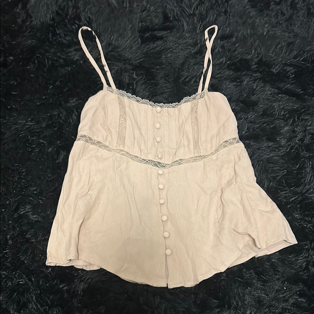 Wild Fable Cream Ruffled Sleeveless Camisole